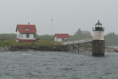 Ram Island Lighthouse in Rain Storm in Maine